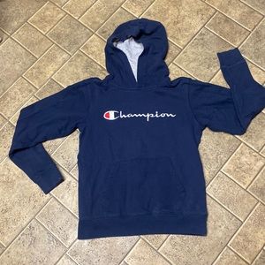Champion Hoodie - Navy Youth Large